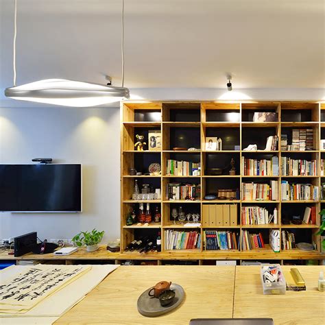 2023现代风格大平层客厅书房一体设计图_装信通网效果图