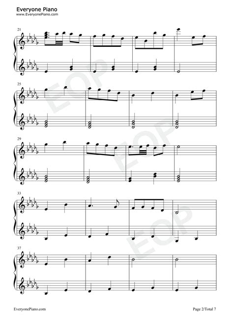 萤火虫之舞钢琴独奏五线谱预览2-钢琴谱文件（五线谱、双手简谱、数字谱、Midi、PDF）免费下载