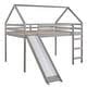 Full Size House Loft Bed with Slide & Safety Guardrails, Grey - Bed ...