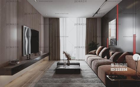 03现代客厅，沙发3d模型下载-【集简空间】「每日更新」