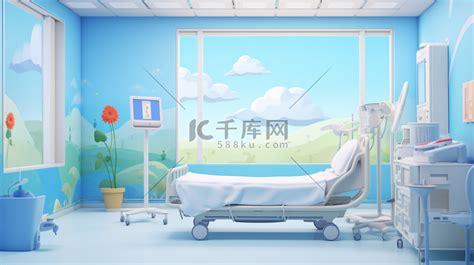 医院病房动漫效果插图15插画图片-千库网