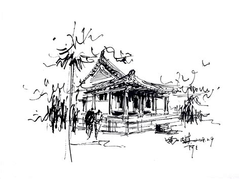 建筑速写图片
