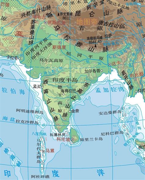 印度半岛地图图片