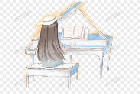 弹钢琴的女孩图片素材_免费下载_psd图片格式_VRF高清图片400101265_摄图网