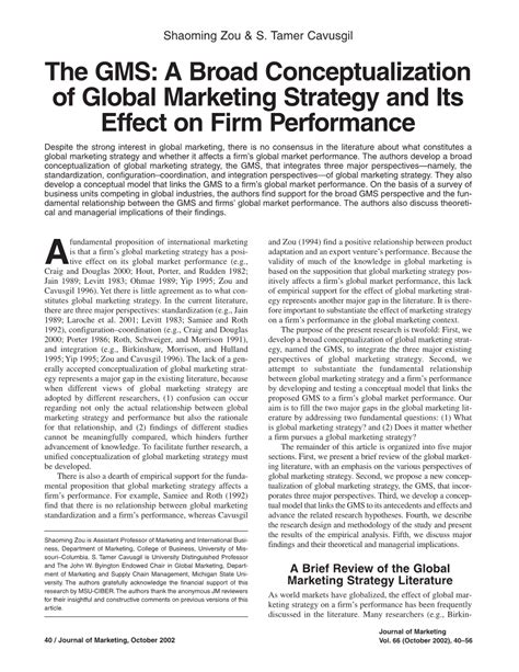 GMS：广泛概念化的全球营销战略及其对企业绩效的影响外文翻译资料-外文翻译网