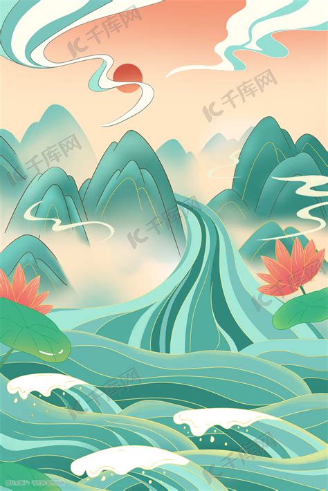 中国风山水画作背景素材设计背景图片-高清背景大全387071-佳库网