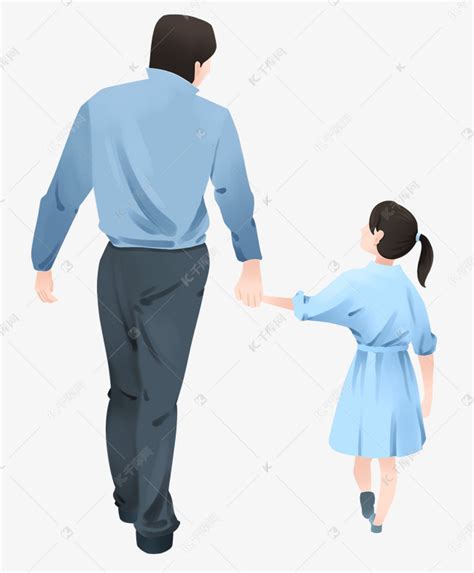 父亲牵着女儿的手素材图片免费下载-千库网
