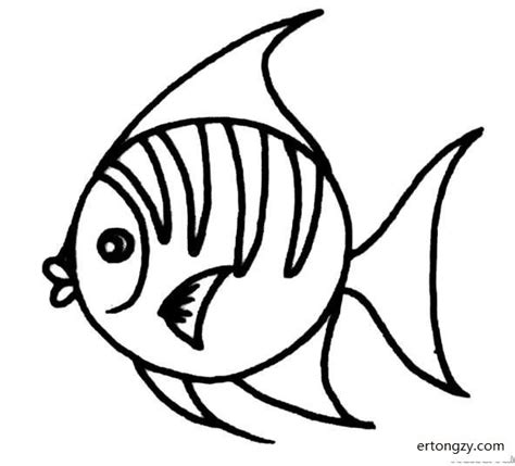 海洋热带鱼简笔画