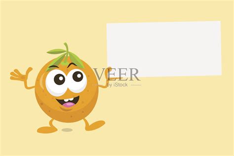 插图可爱的橙色吉祥物与报价标签插画图片素材_ID:159493591-Veer图库