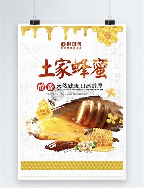 野生蜂蜜宣传海报设计图片下载_红动中国