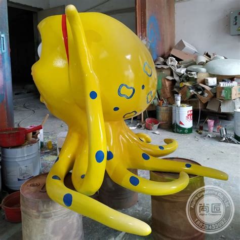 玻璃钢雕塑卡通章鱼雕塑黄色公仔雕塑景观雕塑艺术装置小品|价格|厂家|多少钱-全球塑胶网