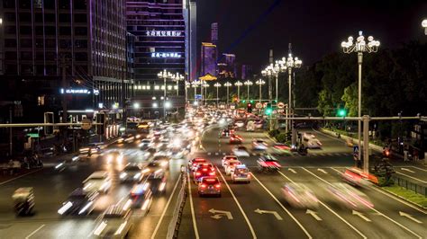 4K实拍车水马龙的城市夜间交通视频特效素材-千库网