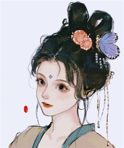 头像猫手绘古风女生版