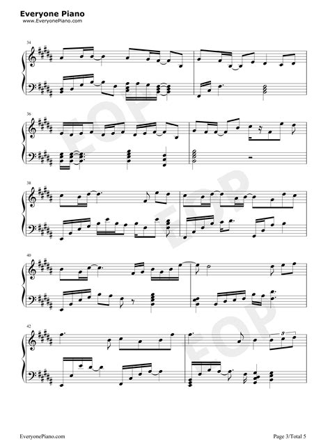 摩天轮的思念-超少年密码插曲五线谱预览3-钢琴谱文件（五线谱、双手简谱、数字谱、Midi、PDF）免费下载