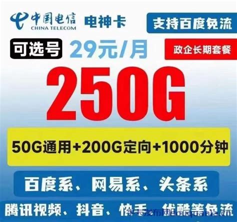 电信蓝天卡 29元100G纯流量（永久资费套餐申请办理）- 宽带网套餐大全