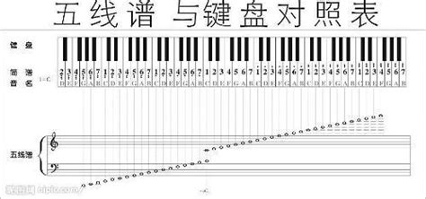 88键钢琴键位图图片