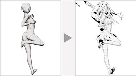 使用优动漫PAINT 3D素描人偶进行构图-优动漫PAINT