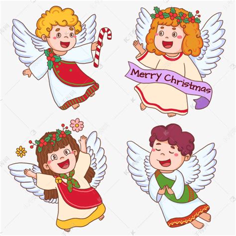 圣诞小天使送快乐素材图片免费下载-千库网
