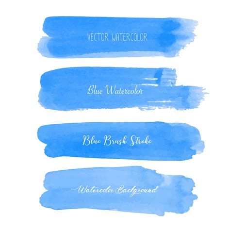 Blue brush stroke watercolor on white background. Vector illustration ...