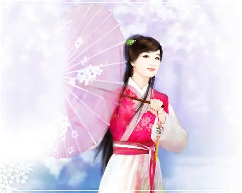 绿衣撑伞古风头像女生动漫