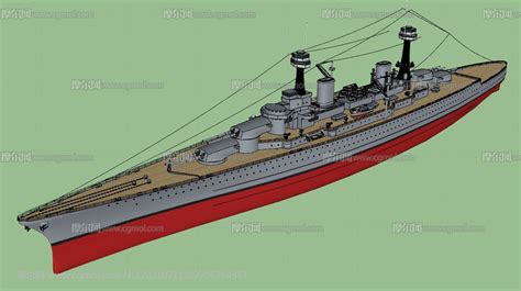 列克星敦级战列巡洋舰su模型_军舰模型下载-摩尔网CGMOL
