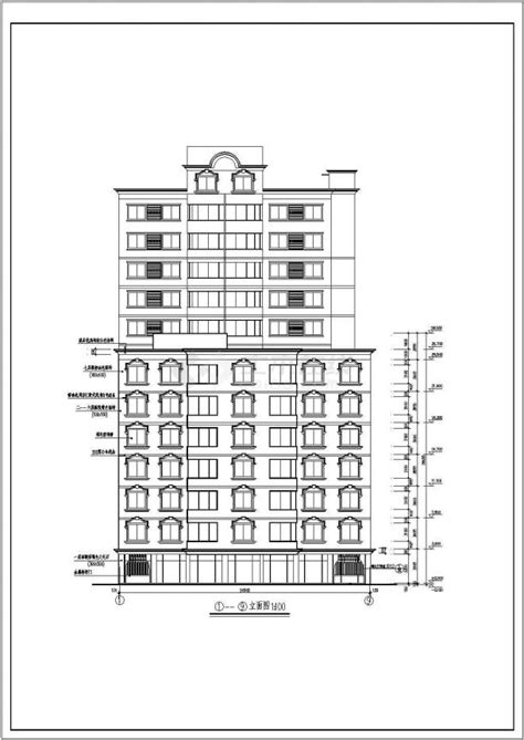 1万平米13层框架结构四星级酒店全套建筑设计CAD图纸（含机房层）_酒店_土木在线