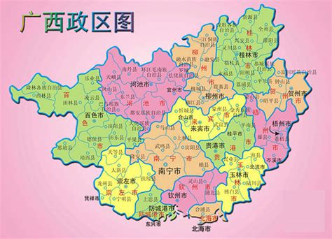 广西行政区域图_素材中国sccnn.com