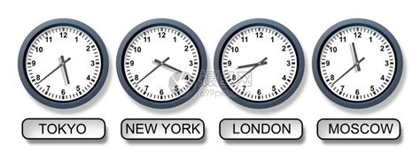 世界时区钟纽约和莫斯科代表国际商业和世界各地不同时代的旅行和金融高清图片下载-正版图片301637810-摄图网