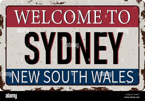 welcome to sydney australia rusty plaque sign Stock Vector Image & Art ...