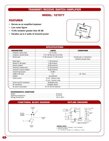transmit/receive switch/amplifier model: 127077 | Manualzz