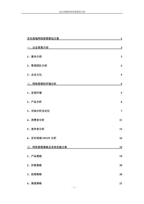 京东商城网络营销策划方案