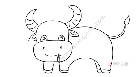 可爱的奶牛简笔画 儿童学画_陆地动物