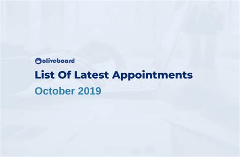 New Appointments in January 2019 PDF - National & International