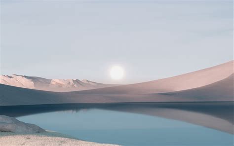 1微软windows11系统自带风景4k壁纸_沙漠_湖_太阳,高清图片,壁纸,自然风景-桌面城市