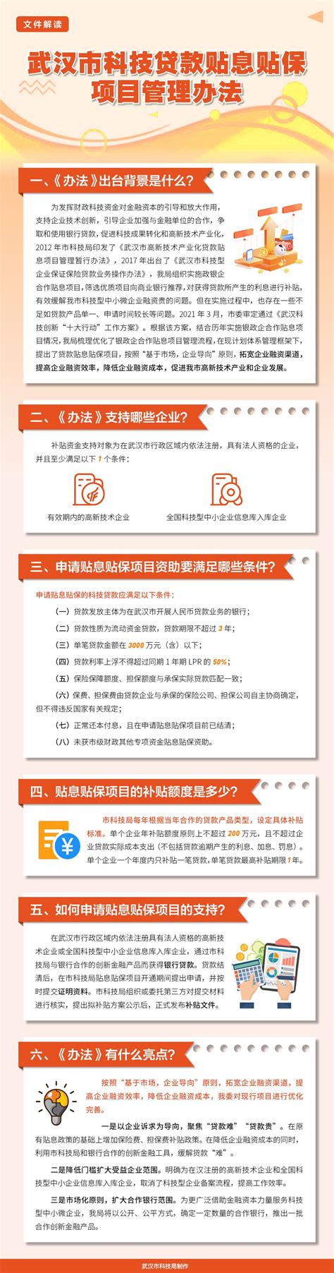 [图文解读]《武汉市科技贷款贴息贴保项目管理办法》政策解读_江城红领驿站
