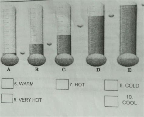 6. WARM7. HOT8. COLD9. VERY HOT10.COOL - Brainly.ph