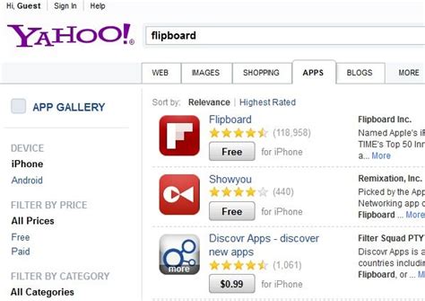 Yahoo开通App搜索功能 支持iPhone和Android_互联网_西部e网