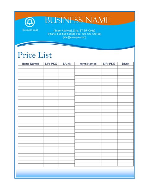 45 Free Printable Price List Templates (Word, Excel, PDF)