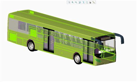 12米公交车模型设计图3D图 CREO设计 – KerYi.net