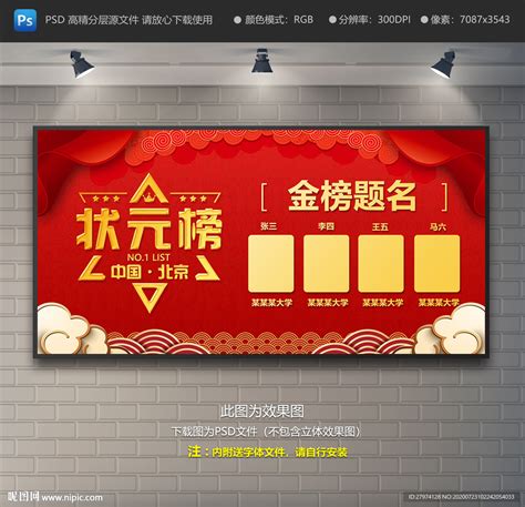 高考状元榜海报设计图片_海报_编号9933963_红动中国