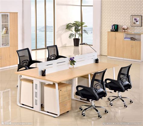 办公桌简约现代办公家具 屏风员工卡座电脑职员办公桌 出字型4人位 - 办公用品 办公文具