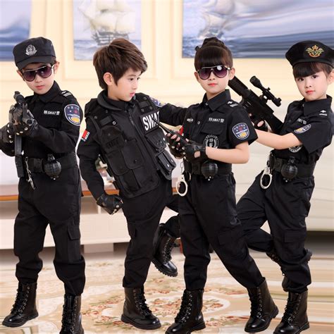警察制服儿童演出服套装男孩小公安黑猫警长服装幼儿园童装警察服-阿里巴巴