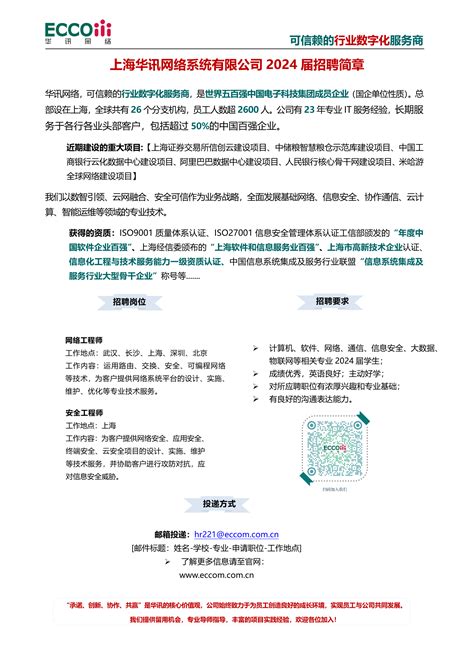 网络工程师|安全工程师招聘_上海华讯网络系统有限公司_应届生求职网