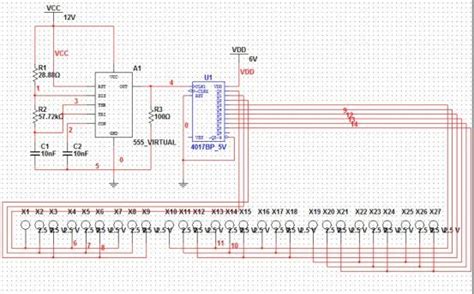 NE555+4017循环彩灯控制器设计 - 模拟数字电子技术