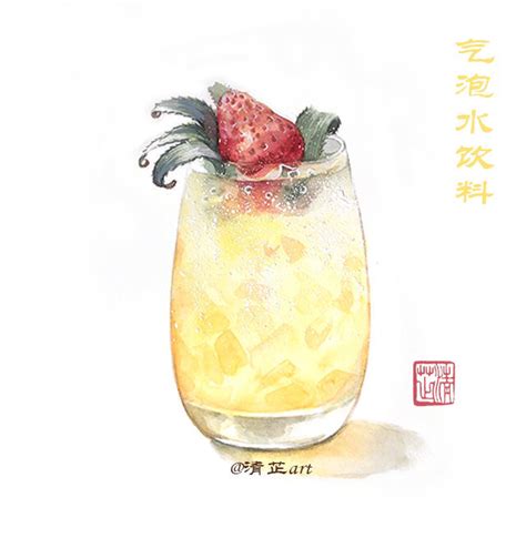 夏日小清新美食甜品饮料 画师：清芷art #水… - 堆糖，美图壁纸兴趣社区