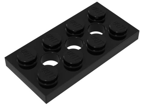 LEGO 3709b 370926 Black Technic, Plate 2 x 4 with 3 Holes ...