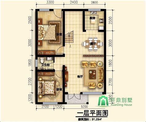 12x9米二层复式小别墅 - 二层别墅设计图 - 轩鼎别墅图纸