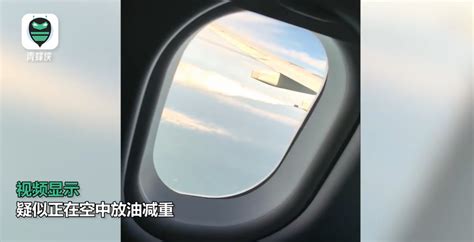 东航航班备降浦东机场，网友拍下疑似空中放油减重一幕