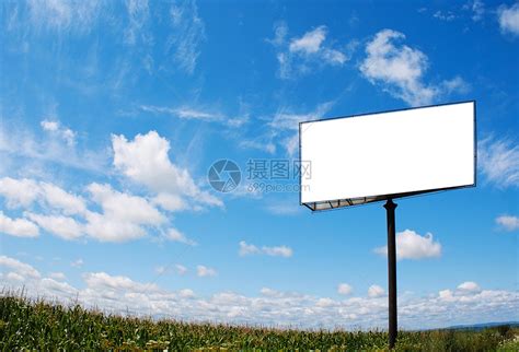 在字段中带有复制空间的广告牌横幅商业广告展示框架白色蓝色宣传空白公告高清图片下载-正版图片320505421-摄图网
