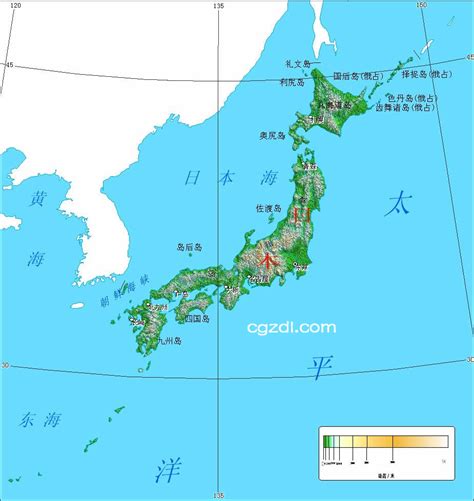高清日本地形图大图_世界地理地图_初高中地理网